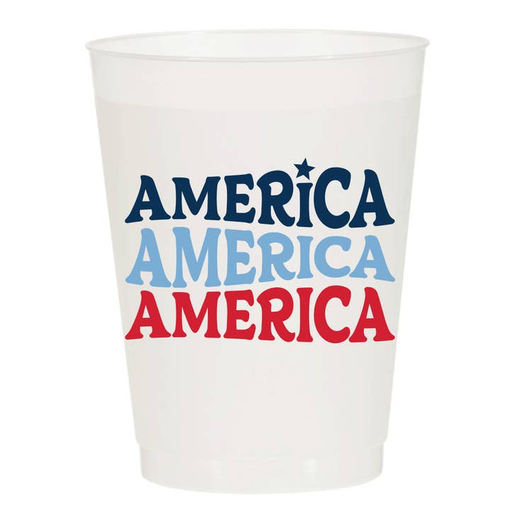Sip Hip Pack of 10 Plastic Cups - America X 3