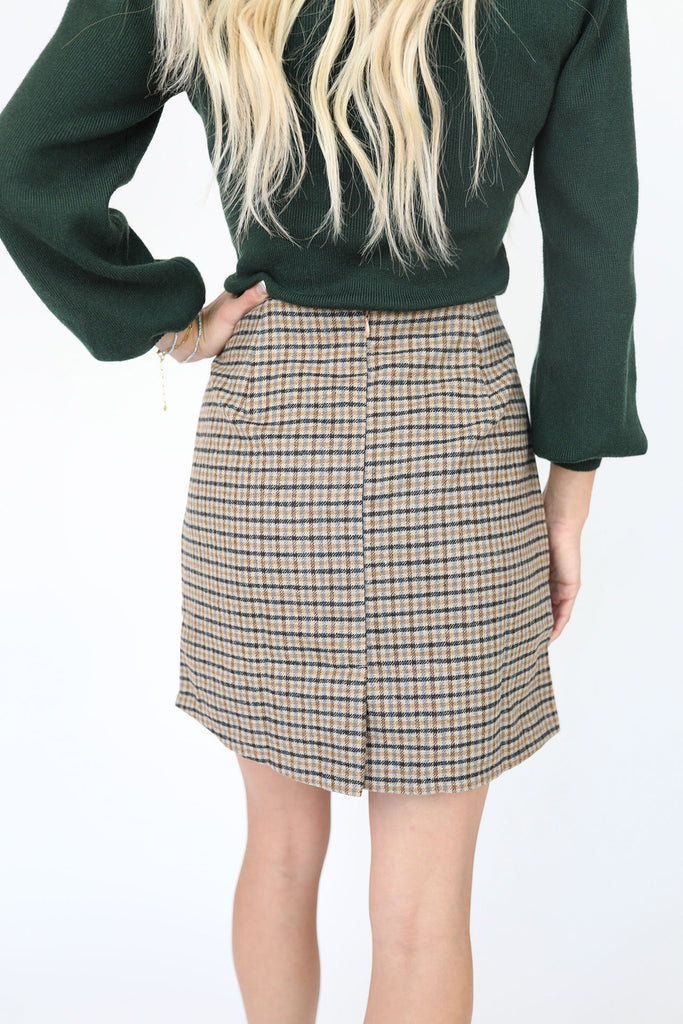 Give Thanks Plaid Skirt
