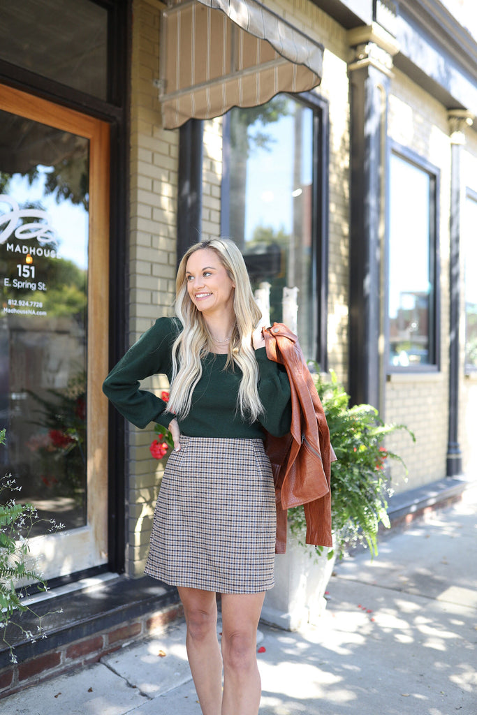 Give Thanks Plaid Skirt