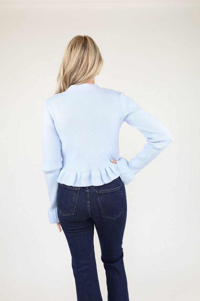 Elegance Button Peplum Sweater