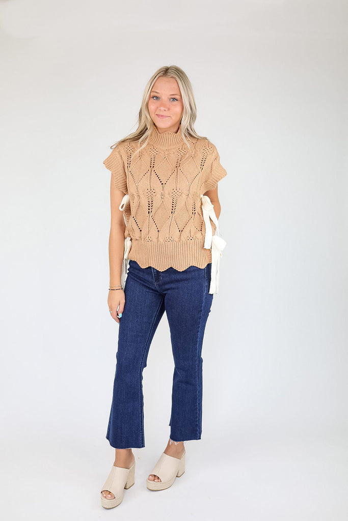 Vivy Tie Cable Knit Sweater