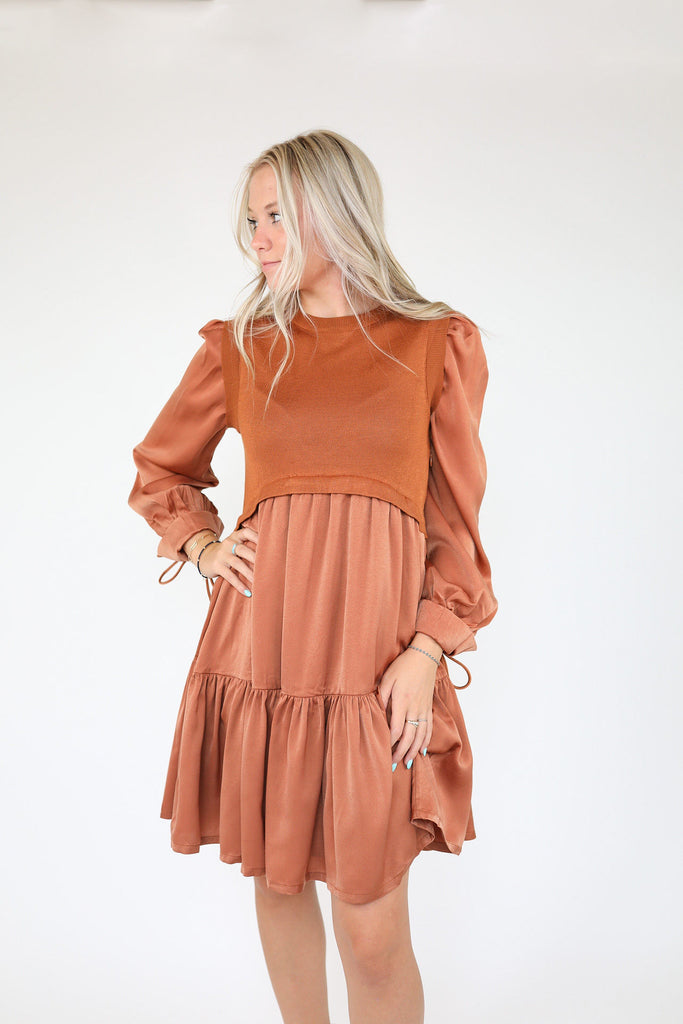 Copper Multi Sweater Dress