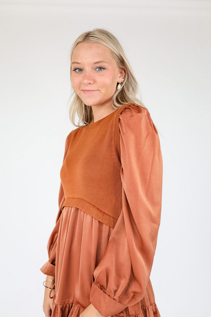 Copper Multi Sweater Dress