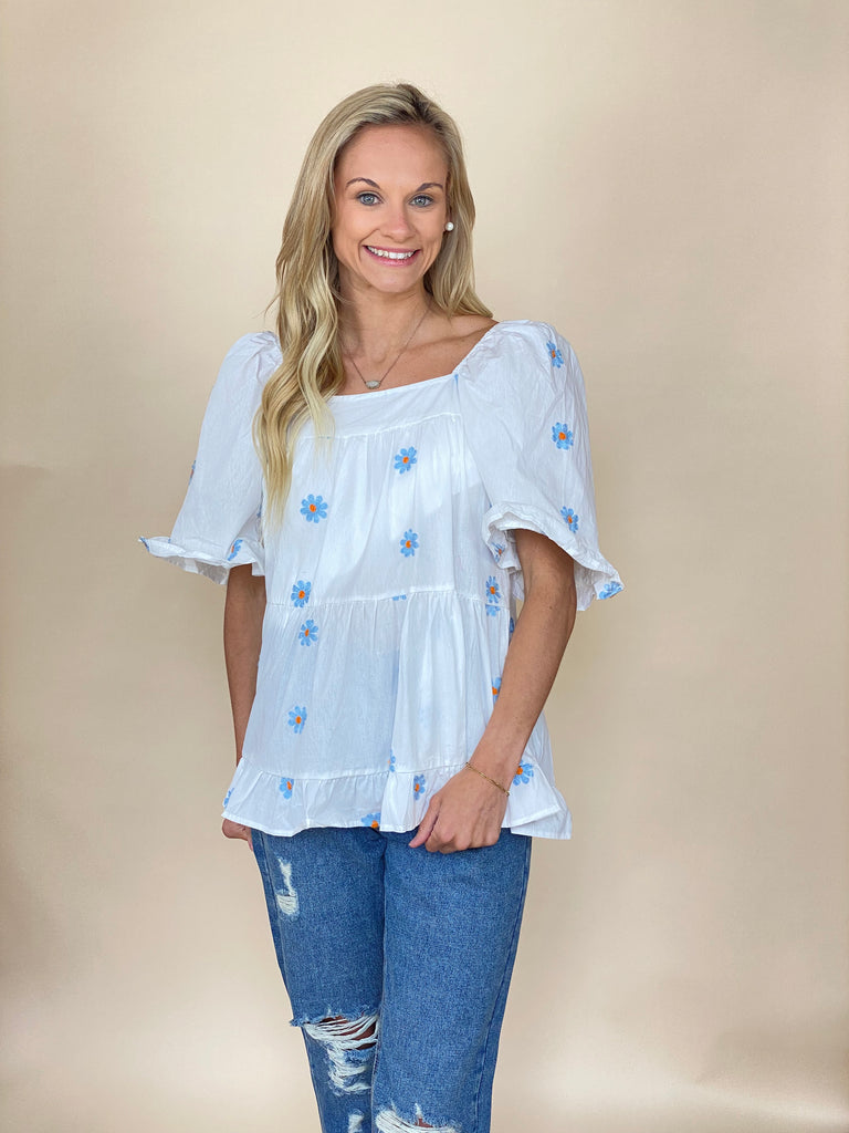 Blue Bell Floral Top