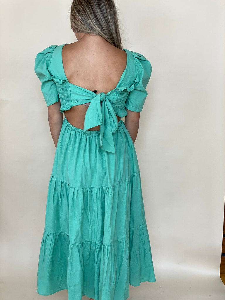 Left Unsaid Scoop Neck Midi Dress