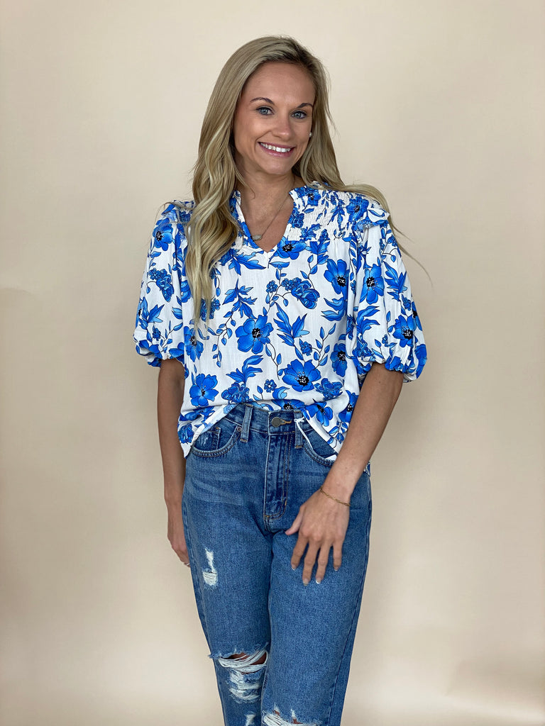 Jen Floral Puff Sleeve Top