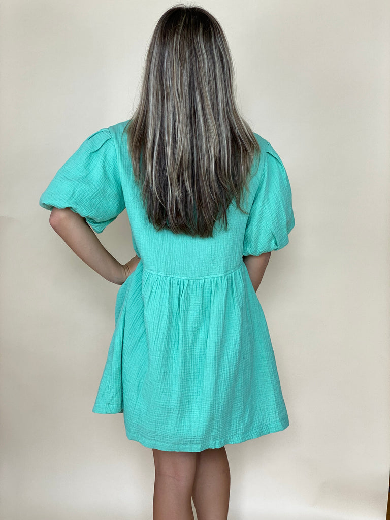 Everlasting Collared Gauze Dress