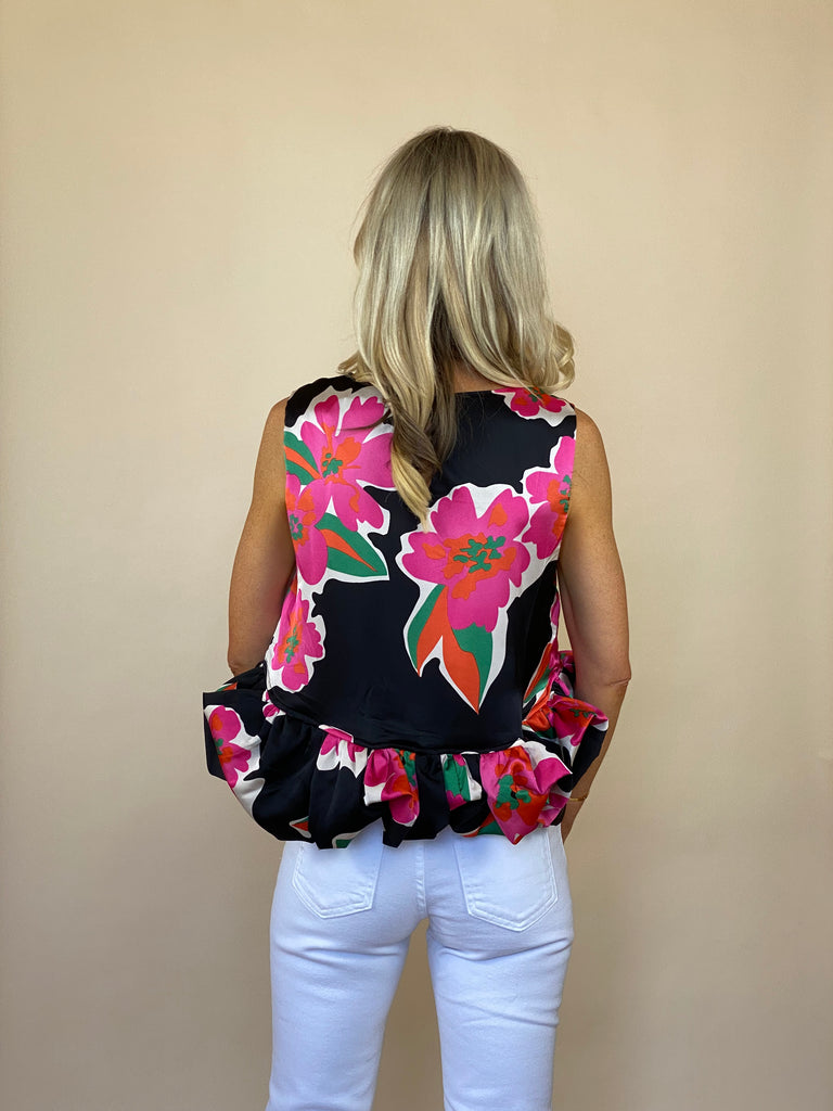 Elsewhere Floral Peplum Top