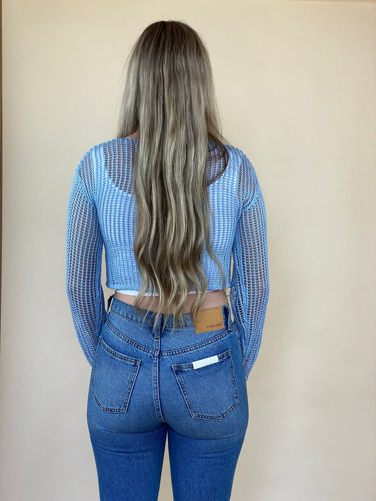 Summer Love Crochet Top - Baby Blue