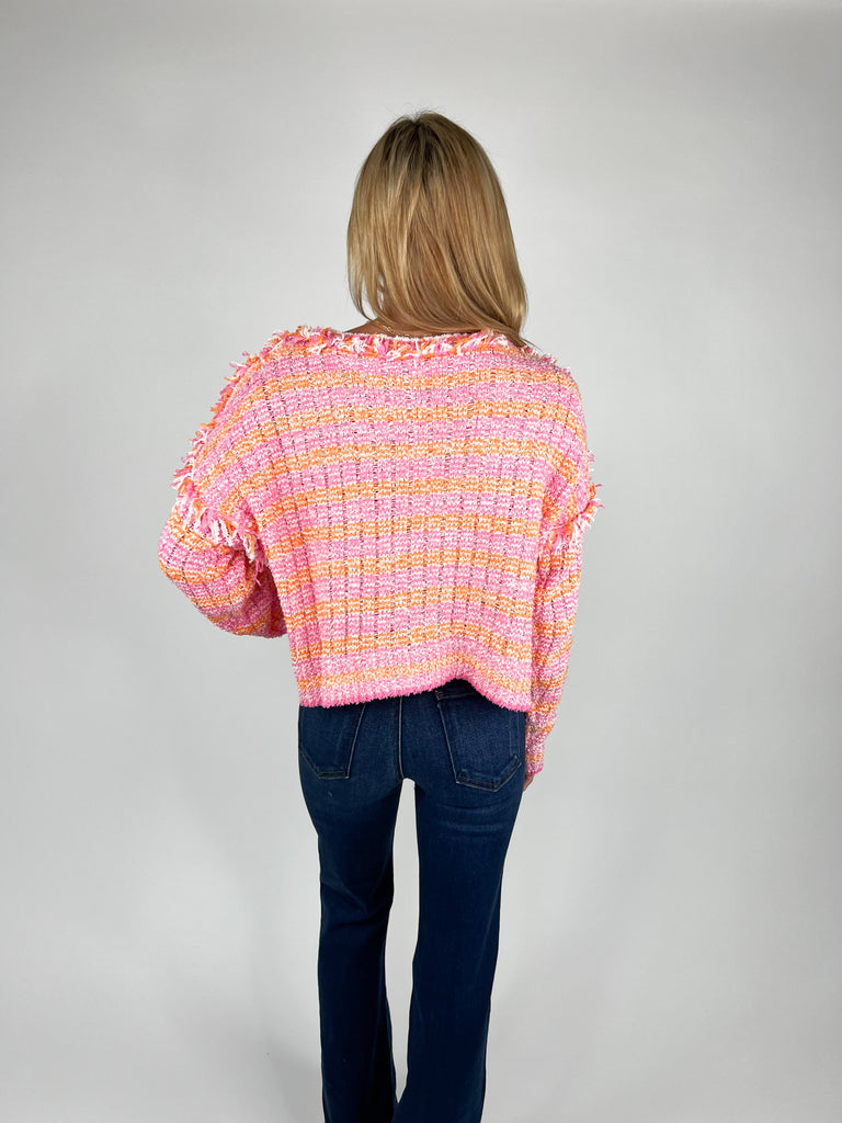 Brooke Stripe Fringed Sweater