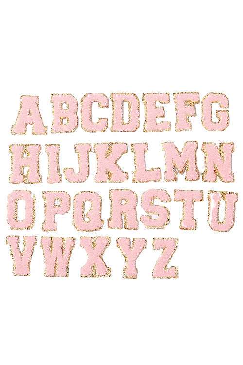 Individual Letter Patches - Light Pink