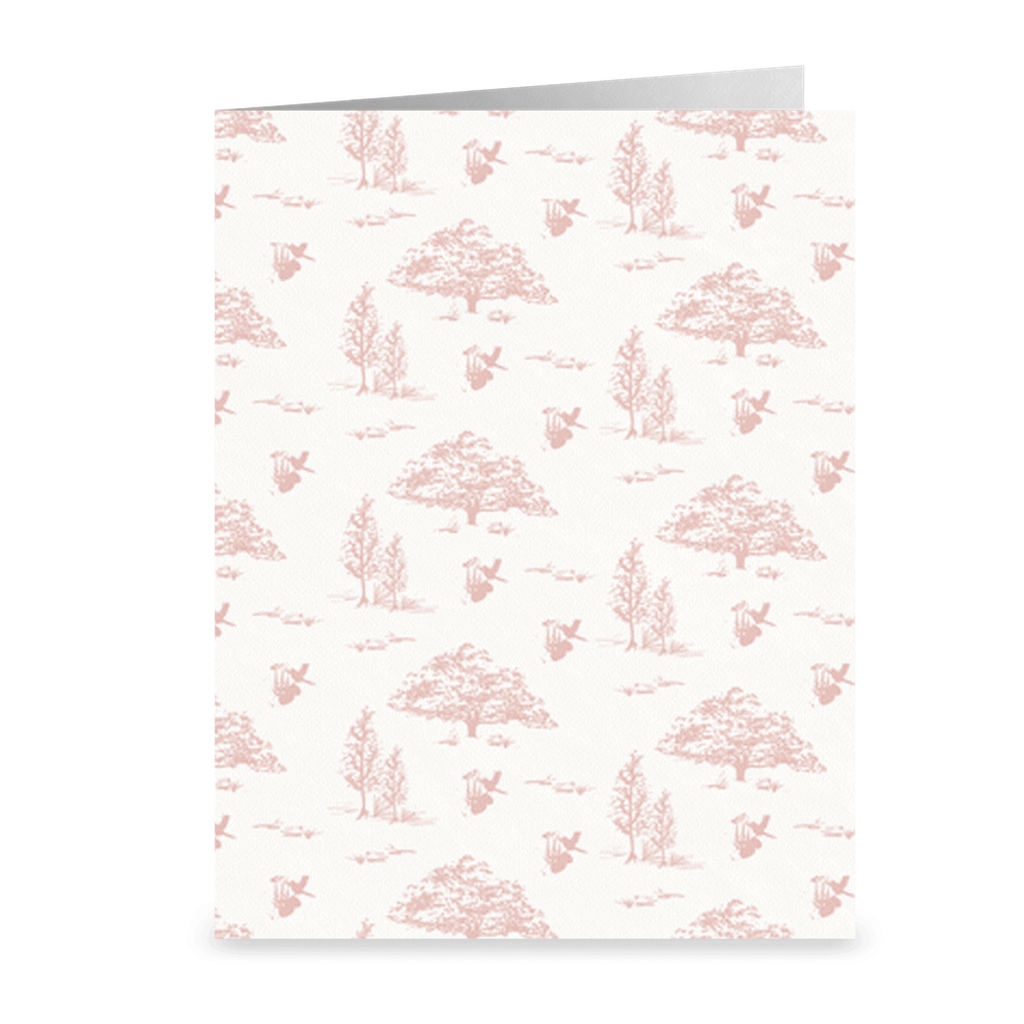 Toile Pink Greeting Cards