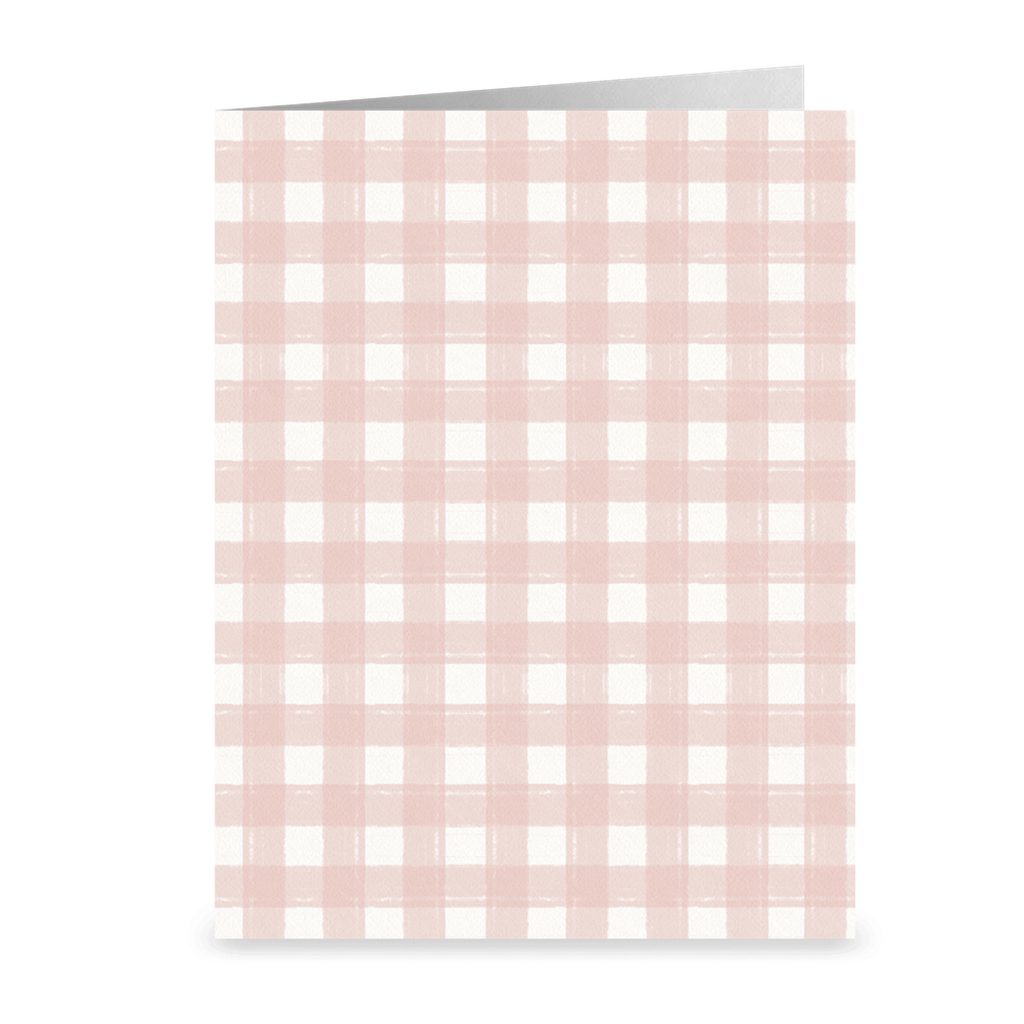 Gingham Pink Greeting Cards