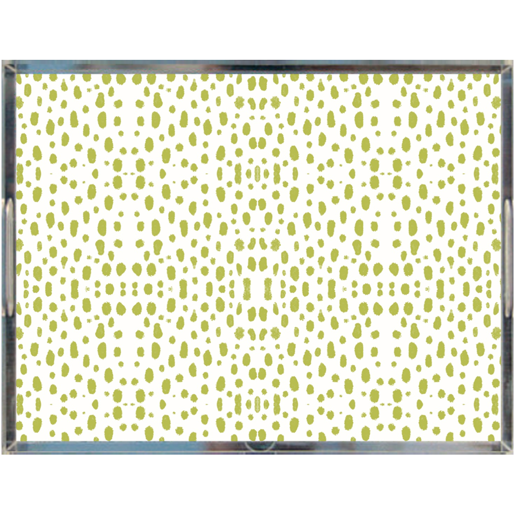 Acrylic Tray - Spots on Spots Green
