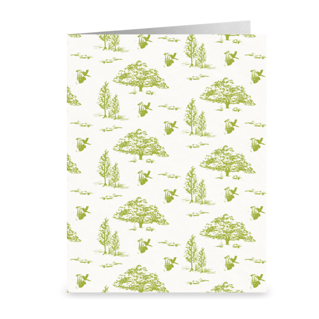 Toile Green Greeting Cards