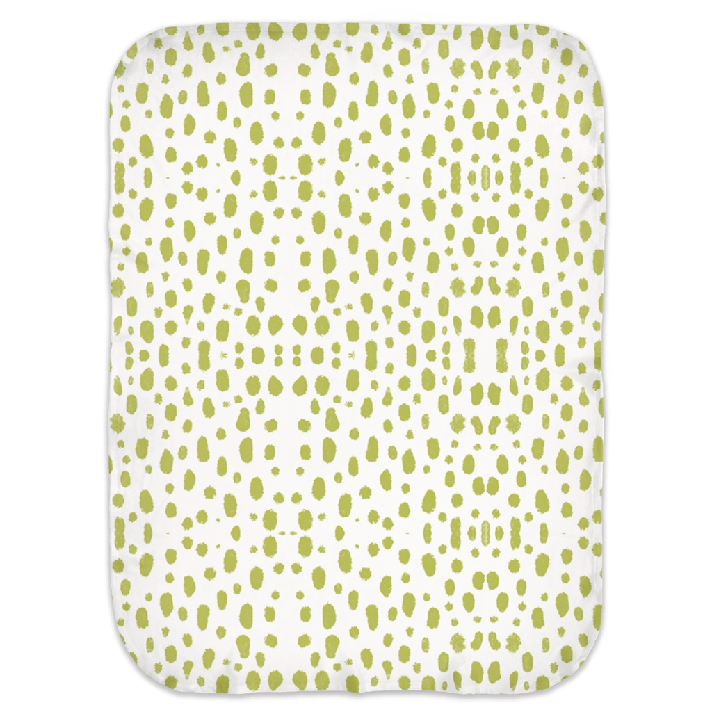 Swaddle Blanket Spots on Spots Green