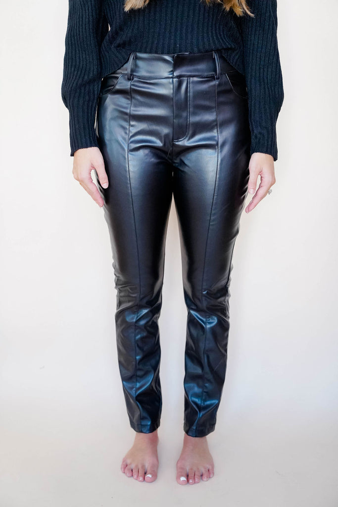 Worst Behavior Leather Pants - Black