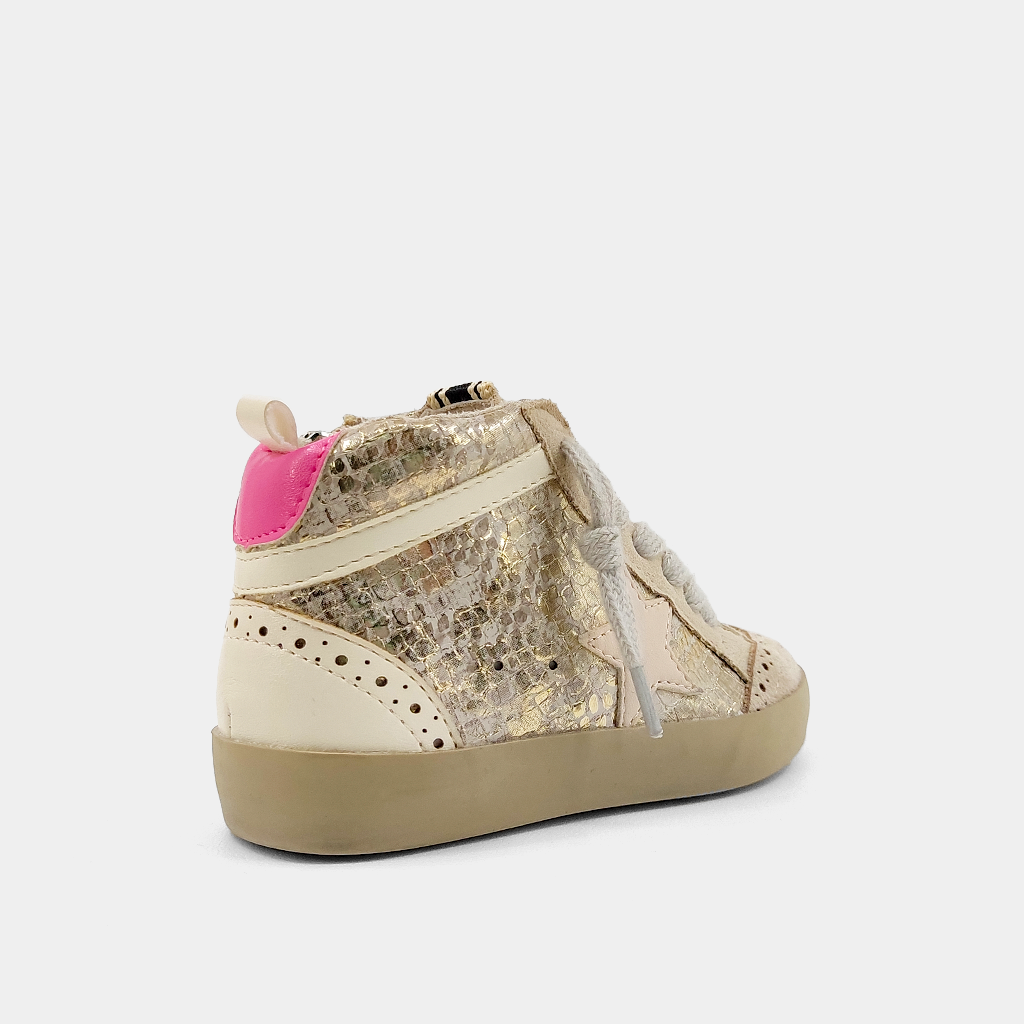 Paulina Toddler Snake Sneakers - Gold