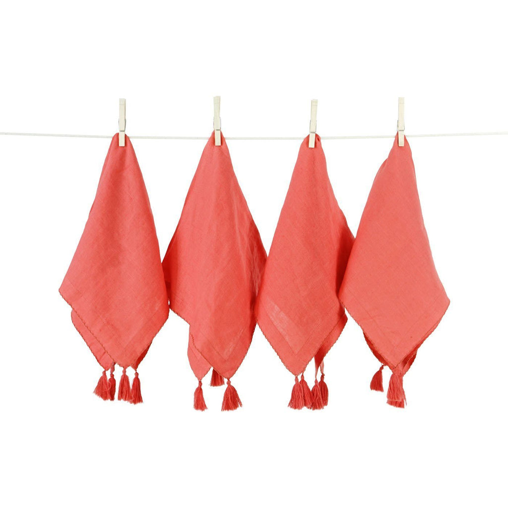 Pomegranate Linen Napkin - Poppy