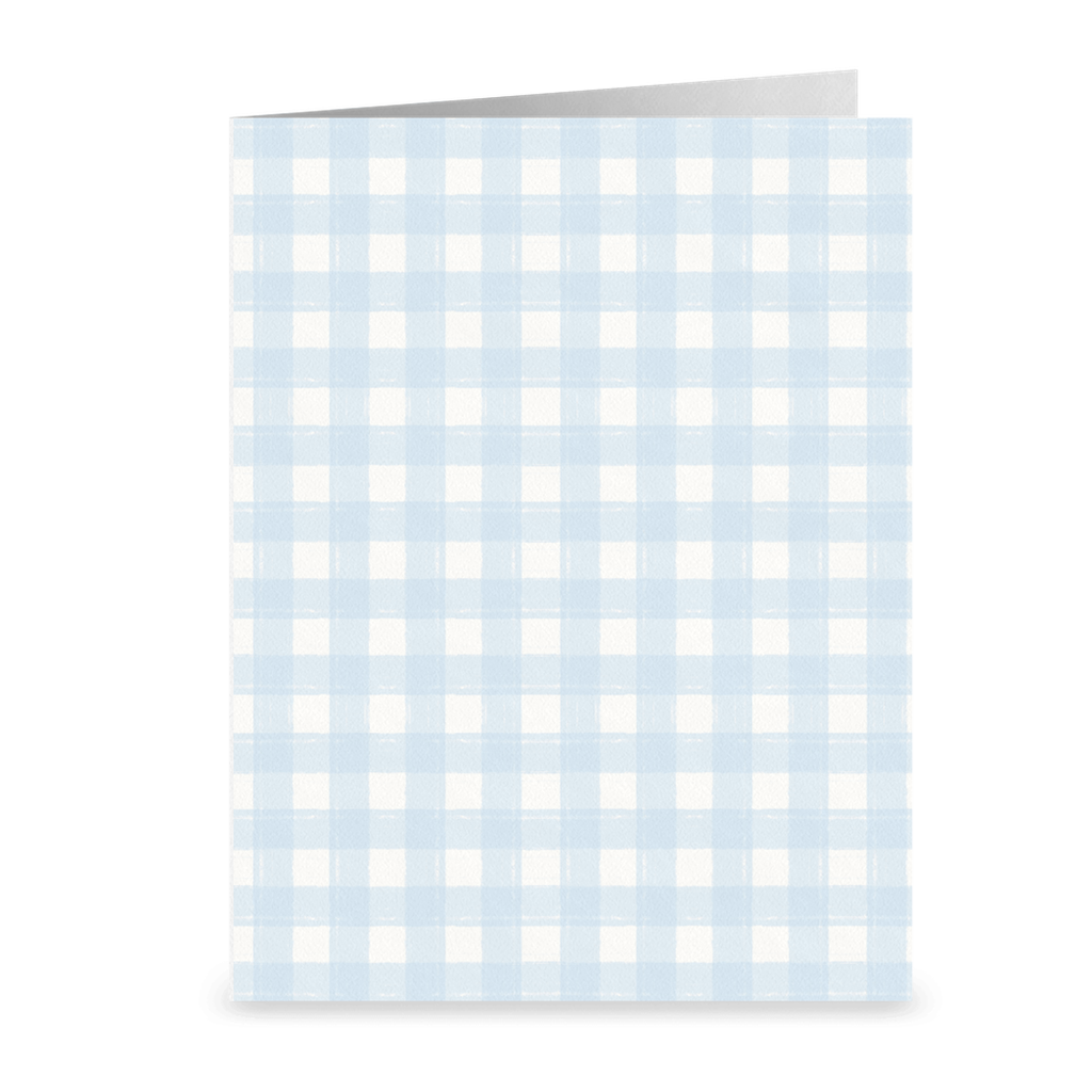 Gingham Blue Greeting Cards