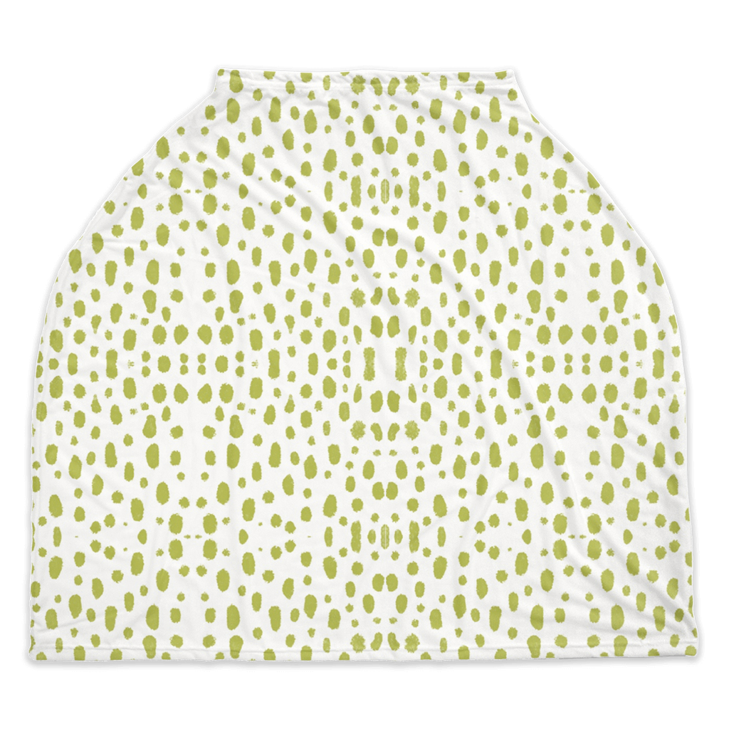 Baby Car Seat Cover - Spots on Spots Green