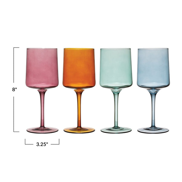 Stemmed Colored Wine Glass